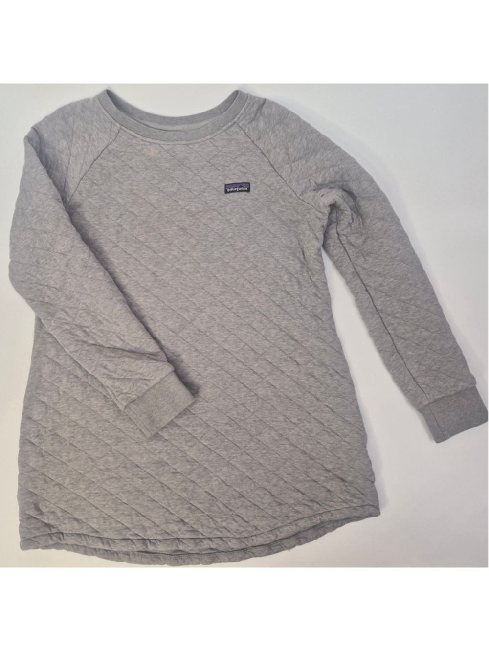 Patagonia Women's M Organic Cotton Quilt Tunic Gray Longline Sweatshirt 58515